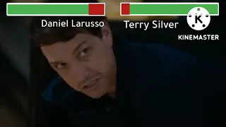 Daniel Larusso vs Terry Silver with healthbars.