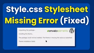 Theme Installation Failed Error Fixed ✅| Style.css Stylesheet Not Found | Package Could Not Install