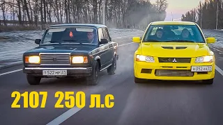 ЖИГА подкинула СЮРПРИЗ / ВАЗ 2107 против SUBARU WRX STI и Mitsubishi EVO 8