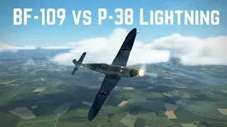 Me-109 vs P-38 Lightning - World War II Air Combat! IL-2 Sturmovik Game (Emergency Crash Landing!)