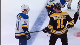 Trent Frederic Tries But Fails To Hit Vladimir Tarasenko, Falls Down Instead