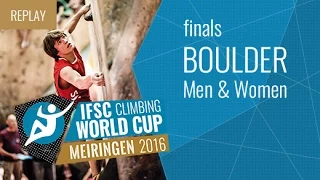 IFSC Climbing World Cup Meiringen 2016 - Bouldering - Finals - Men/Women