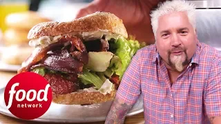 Guy Fieri Eats One Of The Best Bagels He Has Ever Tried On Triple D! | Diners, Drive-Ins & Dives