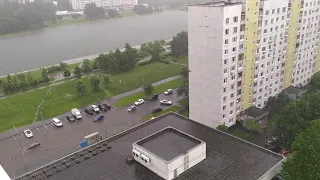 Потоп на улице Уральская, Москва, Гольяново. 20 июня 2020