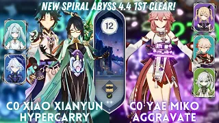 NEW SPIRAL ABYSS 4.4 1st Clear! C0 Xiao Xianyun Hyper & C0 Yae Aggravate | Floor 12 - 9⭐
