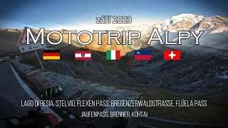 Mototrip Alpy 2023 - Prázdné Stelvio / Lichtenštejnskem do Švýcarska / Jaufenpass / Brenner