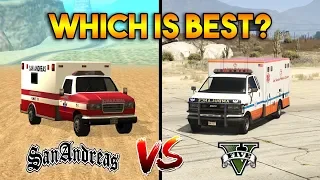 GTA 5 AMBULANCE VS GTA SAN ANDREAS AMBULANCE : WHICH IS BEST?