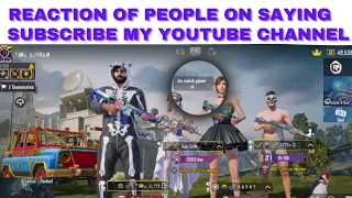 REACTION OF PUBG PLAYERS AFTER SAYING SUBSCRIBE MY YOUTUBE CHANNEL | PUBG MONTAGE