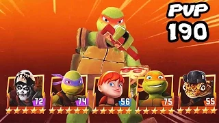 TMNT Legends PVP 190 (Donatello Legend, April O'Neil, Michelangelo Legend, Casey Jones, Mondo Gecko)