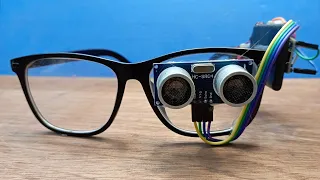 Glasses for blind people, made by ultrasonic sensor and ardiuno nano.
