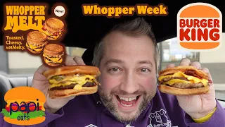Burger King NEW Whopper Melt Review - BURGER KING WHOPPER WEEK