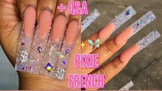 HOW TO PIXIE FRENCH NAILS ✨💎| + Q&A | ACRYLIC NAIL TUTORIAL