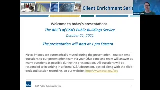 PBS GSA Client Enrichment Series - The ABC's of GSA's Public Buildings Service