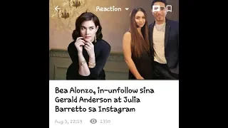 Bea Alonzo, in-unfollow si Gerald Anderson at Julia Barretto sa Instagram