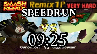 Smash Remix - Classic Mode Remix 1P Speedrun with Ganondorf (Very Hard) in 09:25