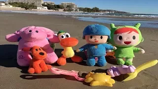 Pocoyo y nina español:fiesta en la playa con piscina!Nuevos capitulos 2017.Videos de Elly Pato,Lula