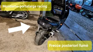 Yamaha Tmax 500 montiamo portatarga racing e frecce fumè - Tutorial -