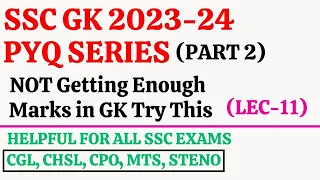 GK PYQ SERIES FOR SSC CGL,CHSL,CPO,MTS,STENO | Lecture 11  | PARMAR SSC