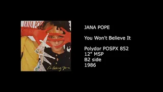 JANA POPE (JANA KRATOCHVÍLOVÁ) - You Won't Believe It - 1986