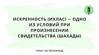 1560. Искренность (ихлас) — одно из условий при произнесении свидетельства (шахады)