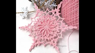 СНЕЖИНКА крючком. МК./SNOWFLAKE crochet.