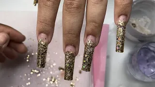 Long Encapsulated Glitter Ombre