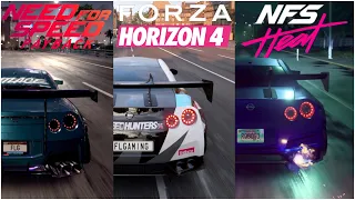 Need for Speed Heat vs Horizon 4 vs NFS Payback | Nissan GT-R Sound Comparison