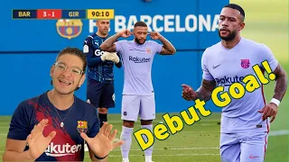 DEPAY DEBUT GOAL 🔥 Barcelona 3-1 Girona Preseason match - Balde and Alex Collado promising future