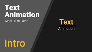 After effects 이펙트 Mask, Trim Paths를 활용한 간단한 Text Animation 텍스트 애니메이션 Intro 인트로