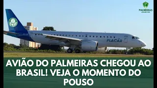 AVIÃO DO PALMEIRAS CHEGA AO BRASIL E É BATIZADO