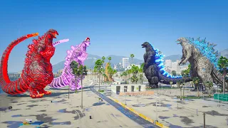 Team Shin Godzilla vs. Godzilla, Heisei Godzilla Rematch Battle ( GTA V Mods )