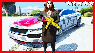 GTA 5 - CRAZY GIRL AMANDA DE SANTA FIVE STAR POLICE BATTLE ESCAPE!!