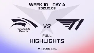 HLE vs T1 Highlights ALL GAMES LCK Summer Split 2021 W10D4 | Hanwha Life Esports vs T1