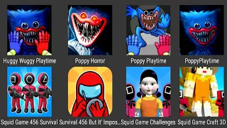 Huggy Wuggy Poppy Playtime Horror,Squid Game 456 Survival 456 But It' Impostor,Squid Game Challenges