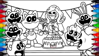 Smiling Critters Coloring Pages/ Poppy Playtime 3 / How to COLOR Happy Birthday MISS DELIGHT