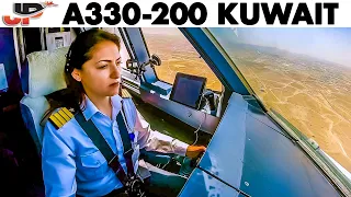 Piloting the AIRBUS A330 into Kuwait | Cockpit VIews