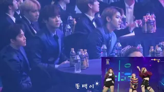 [BLACKPINK] EXO and BTS REACTs at Seoul Music Awards 170119