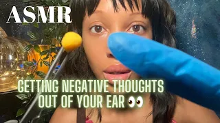 ASMR POV GETTING SOMETHING OUT OF YOUR EAR ( Mouth Sounds, Inaudible Whispers) Negativity Plucking