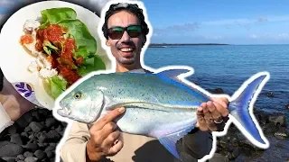 Catch and Cook / Our Biggest Omilu ( Trevally )  / Hawaii Fishing and Camping S3.E14