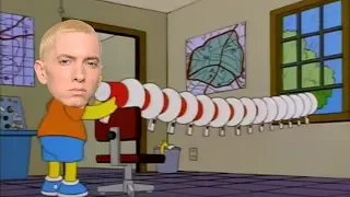 Bart Simpson testing megaphone but is RAP GOD