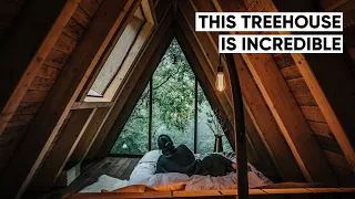 Staying in a treehouse in the UK - A luxury treehouse tour around Hudnalls Hideout.