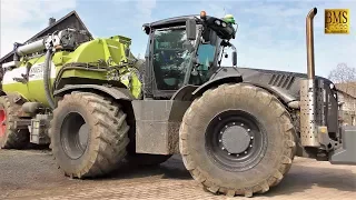 Gülle fahren - Claas Xerion 5000 Black Edition - KAWECO DOUBLE TWIN SHIFT - Driving slurry Germany