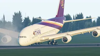 Airbus A380 Pilot Saved All Passengers With This Landing When The Nose Landing Gear Got Stuck [XP11]