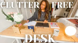 CLUTTER FREE DESK SET UP | MINIMALIST DESK ORGANIZATION | HOME OFFICE NOOK | WORK FROM HOME SETUP