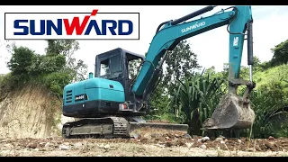 Excavators Working on Residential Road Construction | SUNWARD SWE60E - Excavators Abyan #071