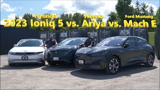 2023 Hyundai Ioniq 5 vs. Nissan Ariya vs. Ford Mustang Mach E