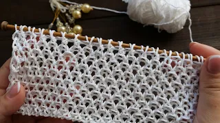 Узор «Летний жемчуг» спицами 🌞 «Summer pearls» knitting pattern 🐚