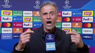 Luis Enrique calling out CBS for predicting that PSG was gonna drop out 😂 Post match