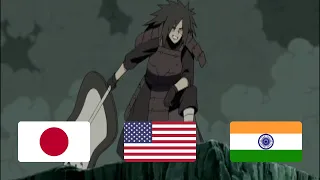 Madara meets Hashirama (Japanese vs English vs Indian dub)