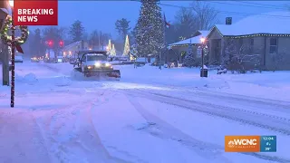 Winter storm dumps heavy snow in NC mountains, up to 1" possible in Charlotte